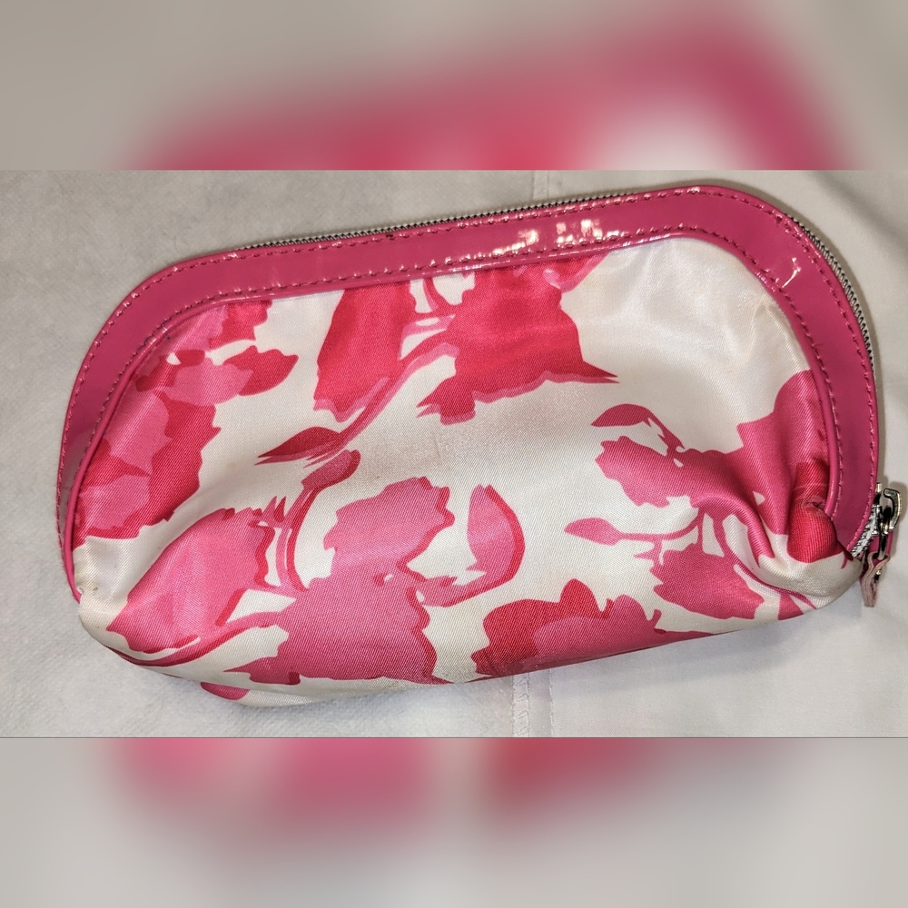 Sonia Kashuk Pink & White Floral Cosmetic Makeup Pouch